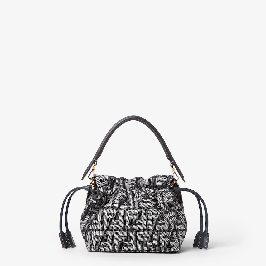 FENDI Mamma Baguette Small Dark blue FF flocked denim mini-bag - Image 2